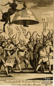 Satirical engraving featuring Frederick 2nd Visct Bolingbroke, 1770