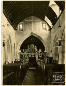 Photograph of nave of St. Mary's Lydiard Tregoze, early twentieth century