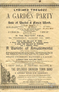 Handbill advertising a Garden Party at Lydiard Park, 1887