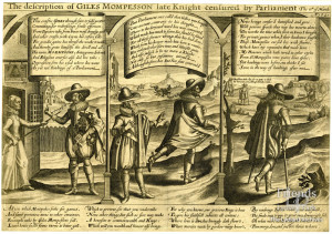 Satirical engraving regarding Sir Giles Mompesson, 1621