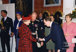 Photographs (4) of HRM Queen Elizabeth's visit to Lydiard House, 1997