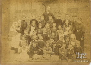 Pupils outside the school house at Hook, nineteenth century