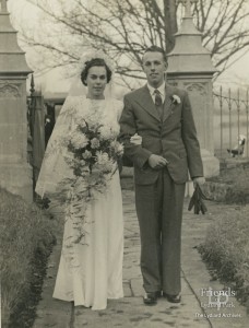 Photograph of Ivy Hatch on her wedding day, January 1947