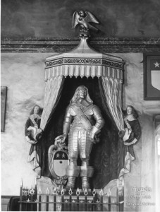 Photograph of Golden Cavalier Statue, St. Mary's Lydiard Tregoze, c1965