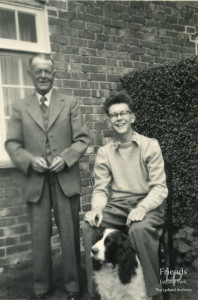 Ernest Titcombe with his son Malcolm at Bolingbroke Close, c1950's