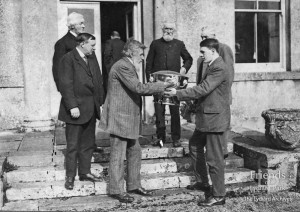 Photographs (2) of Vernon St. John's coming of age presentation, 1917