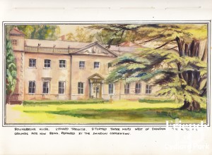 Watercolour of 'Bolingbroke House, Lydiard Tregoze' by Ken Beint