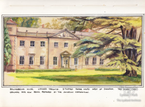 Watercolour of 'Bolingbroke House, Lydiard Tregoze' by Ken Beint, c1950s