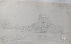 Pencil drawing of Lydiard Tregoze Wilts.  by Frederick Nash, 1801