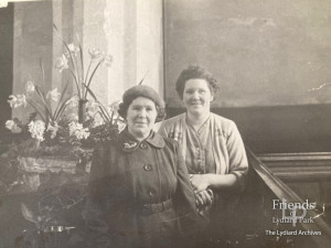 Photographs (2) of Gertrude Gough at St. Mary's Lydiard Tregoze, c1950'/60's