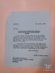 Letter from Wiltshire County Planning Officer to Ministry of Town and County Planning; 1948
