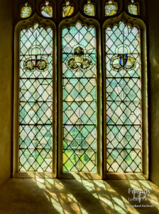 Medieval glass at St. Mary's Lydiard Tregoze: Heraldry and foliage