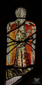 Medieval glass at St. Mary's Lydiard Tregoze: Robed figures