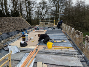 Photographs of building repairs to St. Mary's Lydiard Tregoze, 2019