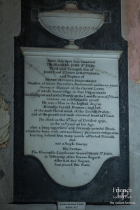 Memorial tablet to Honourable John St. John, 1793