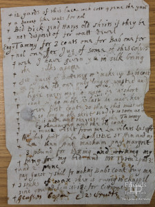 List of items and instructions from Lady Johanna St. John, c1660