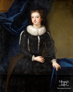 Portrait of a female member of the St John family (thought to be Angelica Magdalena Wharton, nee Pelissary, 2nd wife of 1st Viscount St John, c 1666-1736)