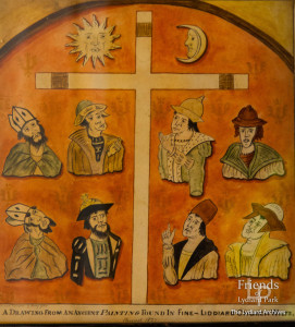 Watercolour of wallpainting over Chancel Arch, 1837