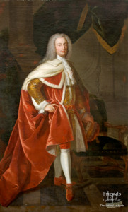 John St John (1702-1748), 2nd Viscount St John, full length in coronation robes