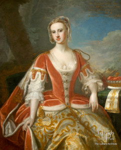 Anne Furnese (1711-1747), first wife of 2nd Viscount St John, in coronation robes