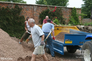 Motorola volunteers restoring paths in the Walled Garden, 2006