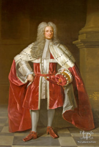 Henry St John (1652-1742), 1st Viscount St John, full length in coronation robes