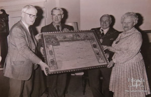 Photograph of presentation of 1624 Letters Patent in c 1984