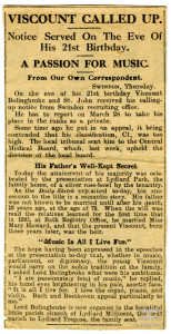 Newspaper cuttings (26)  relating to the St.John family