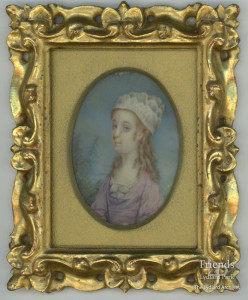 Portrait miniature of a young St.John girl c1795