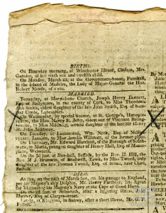 Henry St.John marriage announcement, 1812