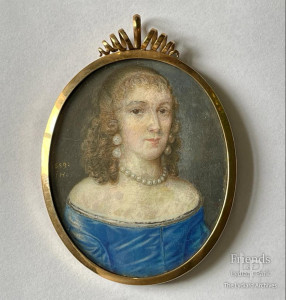 Portrait miniature believed to be of Lucy Hutchinson, 1659