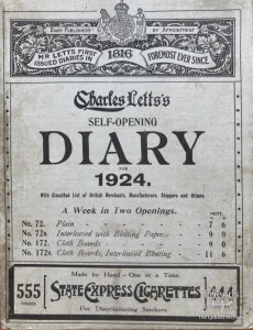 1924 Diary of Elliot Woolford of Hook Farm, Lydiard Tregoze