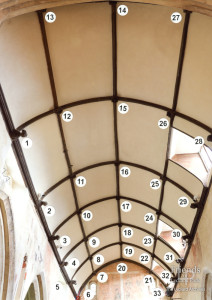Ceiling bosses in St. Mary's Church -  location plan