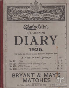 1925 Diary of Elliot Woolford of Hook Farm, Lydiard Tregoze