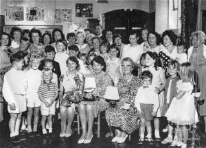 Photograph of gathering at Hook School, c 1960