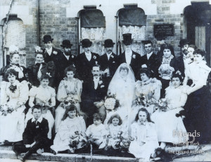 Photograph of wedding of Edgar Brown of Hook, Lydiard Tregoze, 1898