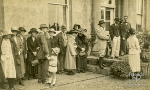 Photograph of guests attending 6th Viscount Bolingbroke's Coming of Age celebrations, March 1917