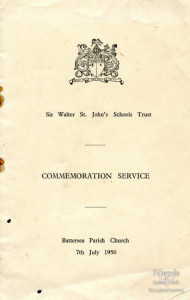 Order of Commemoration Service, Sir Walter St.John School Trust, 1950