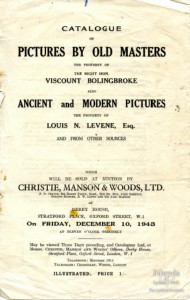 Christies picture sale catalogue, 1943