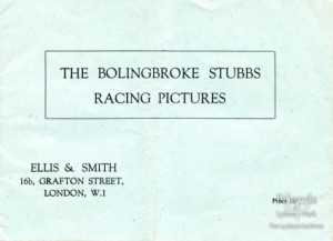 Brochure -  The Bolingbroke Stubbs Racing Pictures, mid 20th Century