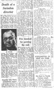 Newspaper cuttings (2) Death and Funeral of Mr Fred Edmonds, 1957