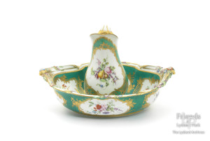 Vincennes green-ground ewer and basin, circa 1757