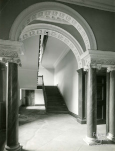 Photograph of staircase hall, Lydiard House, 1948
