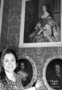 Photograph of Lydiard House Keeper & restored portraits, 1990s