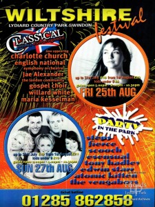 Poster advertising The Wiltshire Festival at Lydiard Park, August 2000