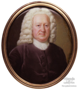 Miniature portrait of Henry St.John, 1st Viscount Bolingbroke  c 1740-1745