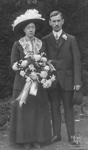 Photographs (2) of wedding of William Edmonds and Ella Lavinia Wiltshire, 1913
