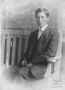Photograph of Herbert Edmonds (born 1898) 7th son of Edwin Hugh Edmonds of Lydiard Tregoze, c1914