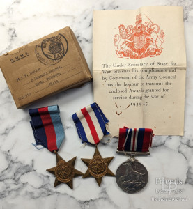 Military medals belonging to Frank Rudler of Lydiard Tregoze, WW II