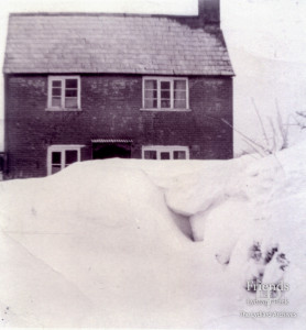 Photograph of 10 Cob Gutter in snow 1962